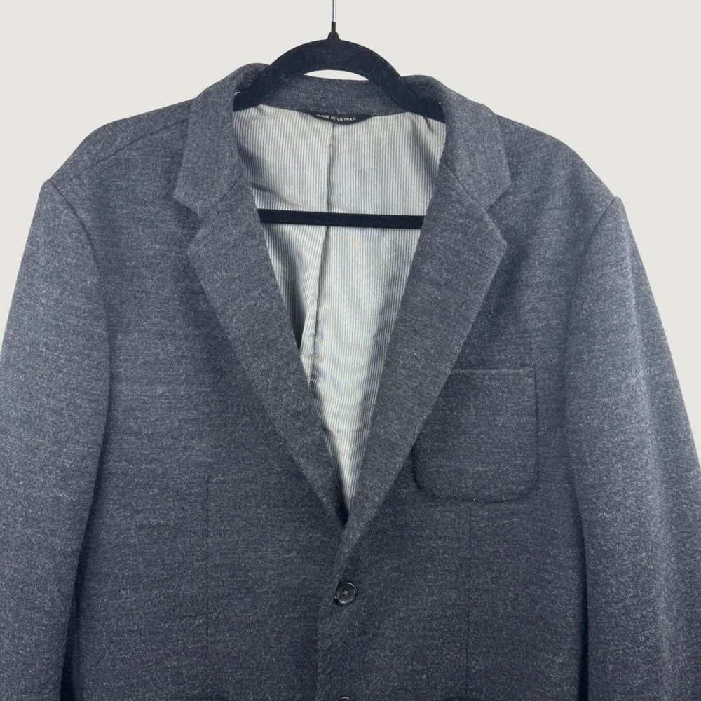 Banana Republic Blazer Mens 44R Gray Wool Blend Slim Fit Sport Coat Professional